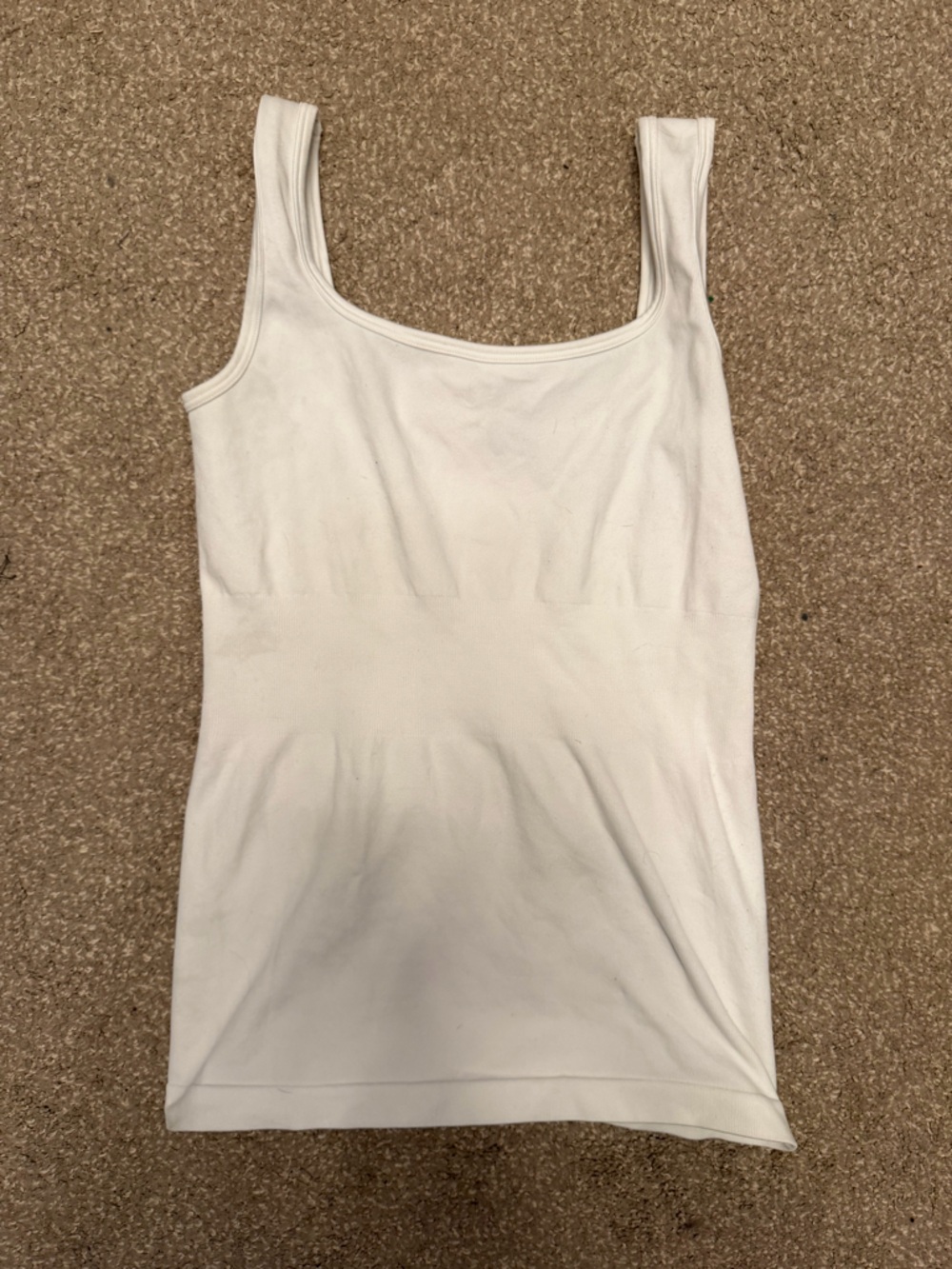BCBG White Scoop Neck Tank Top